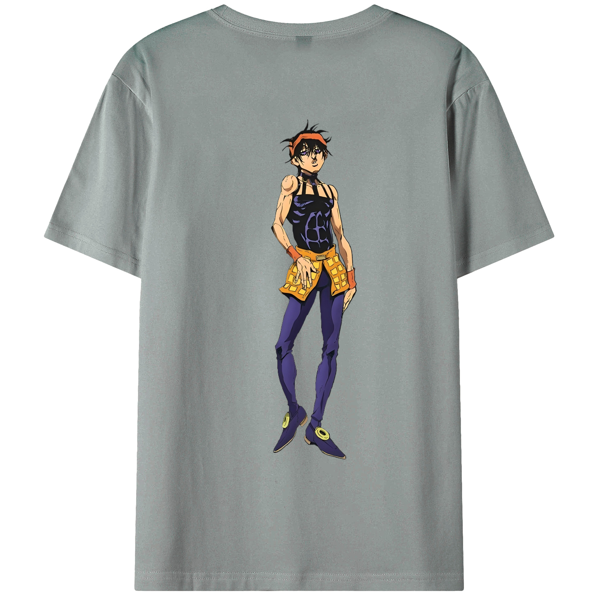 （画像用） ジョジョの奇妙な冒険 ナランチャ?ギルガ JoJo's Bizarre Adventure Narancia Ghirga 綿100％ メンズ半袖Tシャツ（バックプリント） 通気性